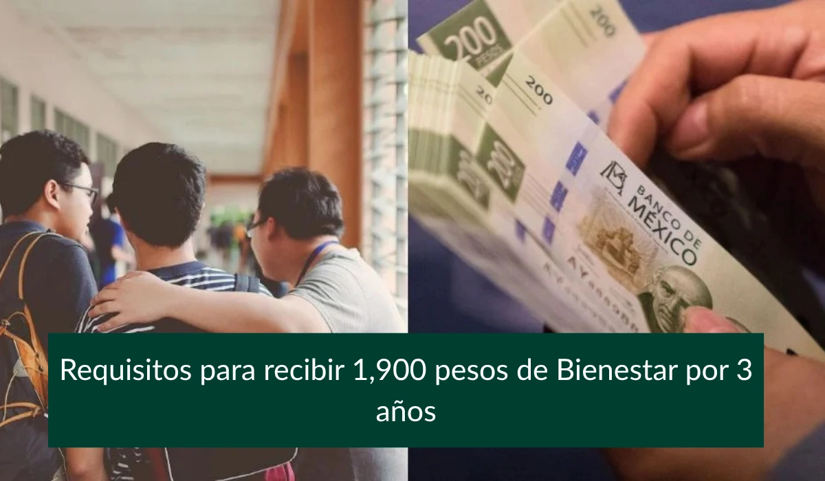 Requisitos para recibir 1,900 pesos de Bienestar por 3 años