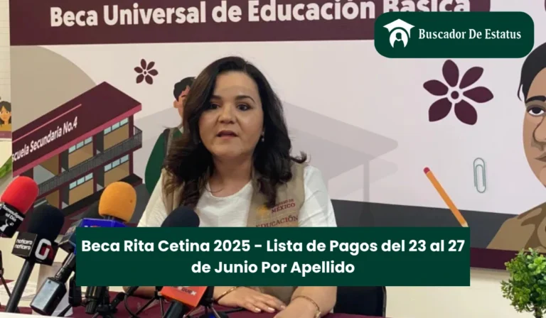 Beca Rita Cetina 2025 - Lista de Pagos del 23 al 27 de Junio Por Apellido
